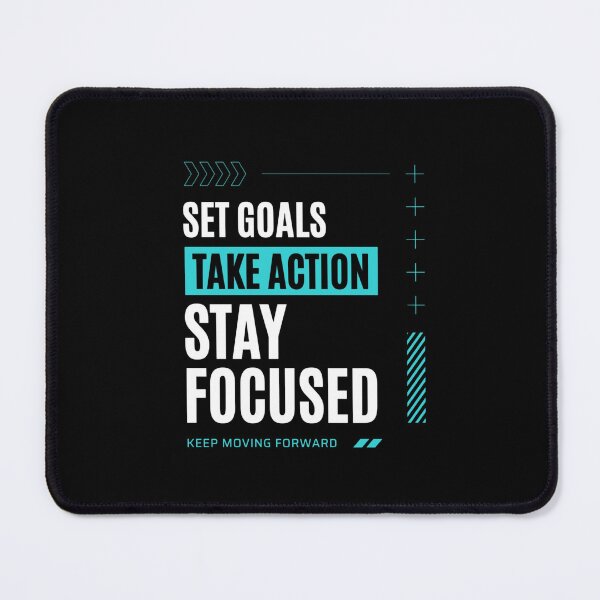 Item preview, Set Goals Take Action Stay Focused – Motivational Typography designed and sold by MindMess Studio.