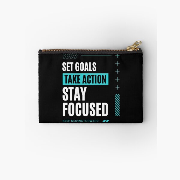 Item preview, Set Goals Take Action Stay Focused – Motivational Typography designed and sold by MindMess Studio.