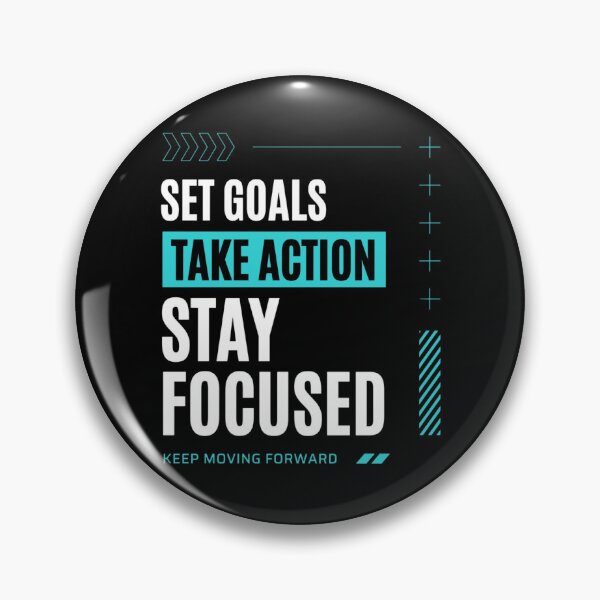 Item preview, Set Goals Take Action Stay Focused – Motivational Typography designed and sold by MindMess Studio.