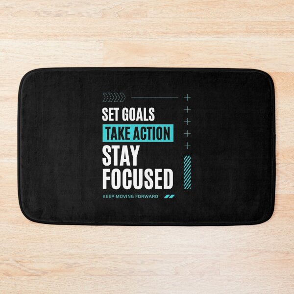 Item preview, Set Goals Take Action Stay Focused – Motivational Typography designed and sold by MindMess Studio.
