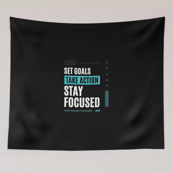 Item preview, Set Goals Take Action Stay Focused – Motivational Typography designed and sold by MindMess Studio.
