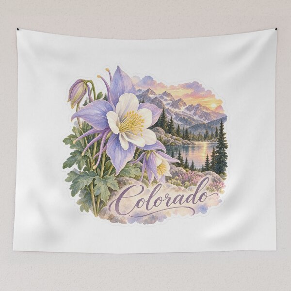 Item preview, Colorado Columbines Alpine Lake designed and sold by Whimspired By Paxx.
