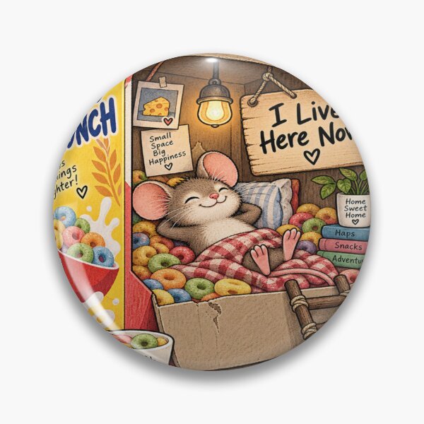 Item preview, I Live Here Now Funny Mouse Cereal designed and sold by Genzfirevibes.