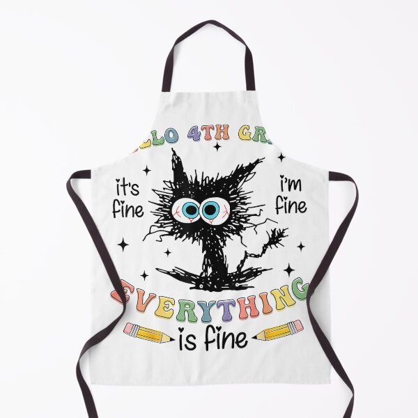 Item preview, Black Cat Hello 4th Grade Its Fine Im Fine Everything Fine T-Shirt designed and sold by saja0771.