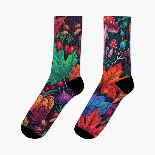 Item preview, Vibrant Autumn Botanical Mushroom Pattern  designed and sold by Ivy-Triggs.