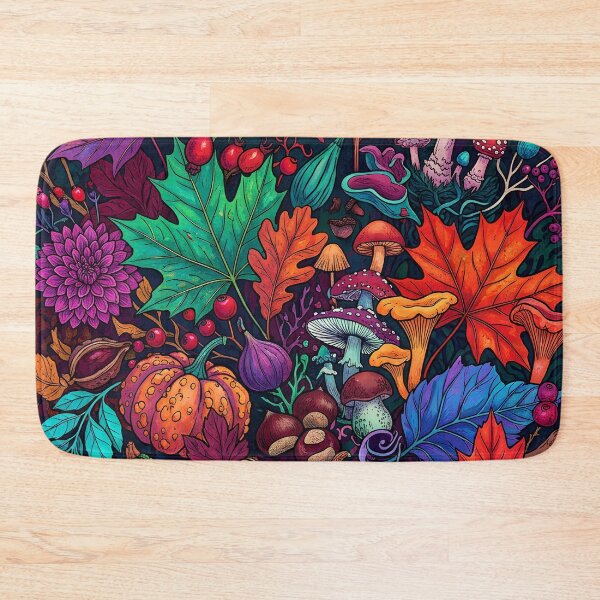 Item preview, Vibrant Autumn Botanical Mushroom Pattern  designed and sold by Ivy-Triggs.