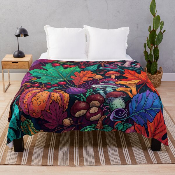 Item preview, Vibrant Autumn Botanical Mushroom Pattern designed and sold by Ivy-Triggs.