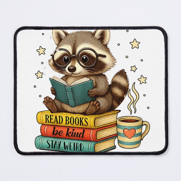 Item preview, Book Lover Racoon Reading Bookish Library Read Books Be Kind T-Shirt designed and sold by RoReshop.