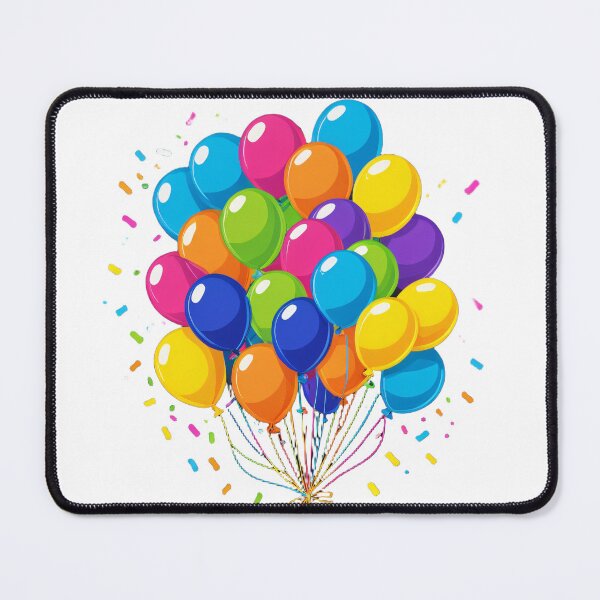 Item preview, Birthday Balloons and Confetti Icon Neon Glow Dark Style – Birthday gift idea designed and sold by michallechowicz.