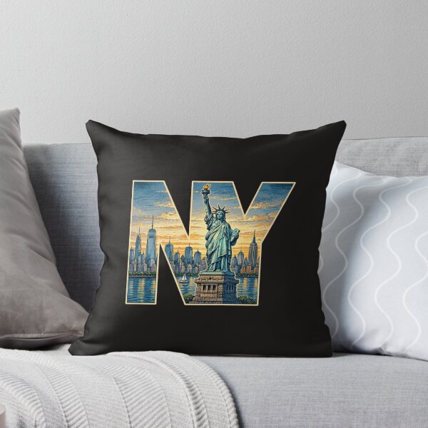 Item preview, New York City NY Skyline Statue Of Liberty Sunset Silhouette Graphic designed and sold by DYALEEZ-XCR.