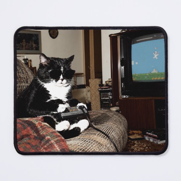 Item preview, Retro Tuxedo Cat Playing Video Games designed and sold by hamriexport.