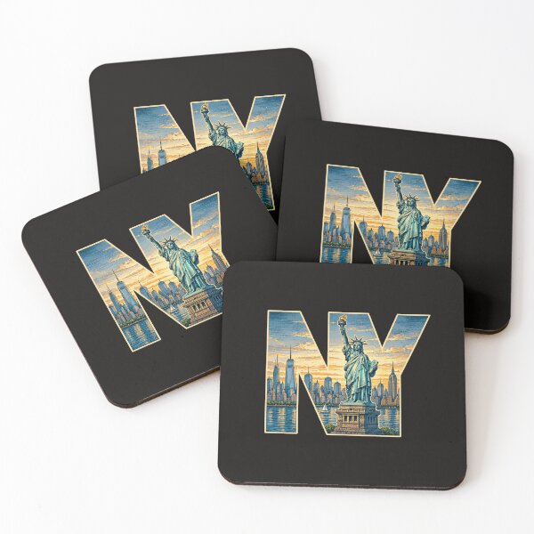 Item preview, New York City NY Skyline Statue Of Liberty Sunset Silhouette Graphic designed and sold by DYALEEZ-XCR.