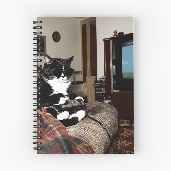 Item preview, Retro Tuxedo Cat Playing Video Games designed and sold by hamriexport.