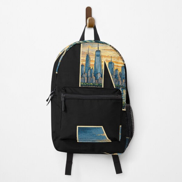Item preview, New York City NY Skyline Statue Of Liberty Sunset Silhouette Graphic designed and sold by DYALEEZ-XCR.