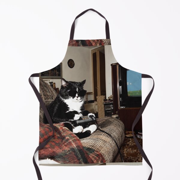 Item preview, Retro Tuxedo Cat Playing Video Games designed and sold by hamriexport.