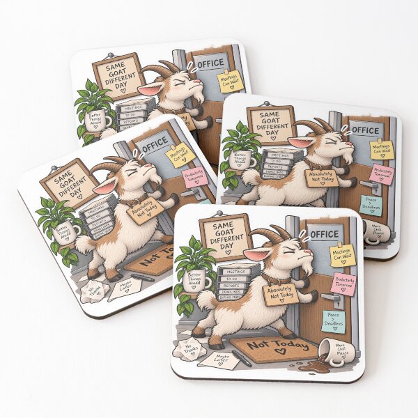 Item preview, Absolutely Not Today Funny Goat Office Humor designed and sold by Genzfirevibes.