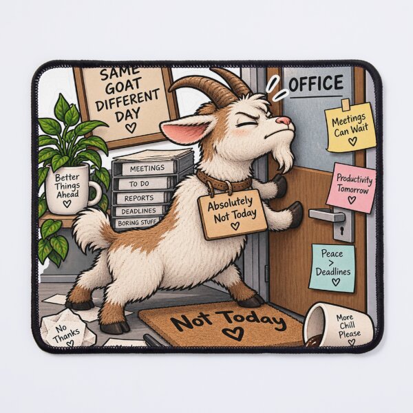 Item preview, Absolutely Not Today Funny Goat Office Humor designed and sold by Genzfirevibes.