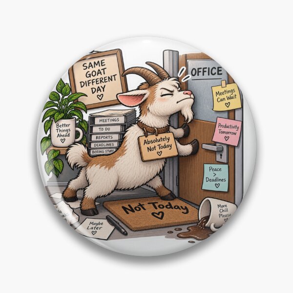 Item preview, Absolutely Not Today Funny Goat Office Humor designed and sold by Genzfirevibes.