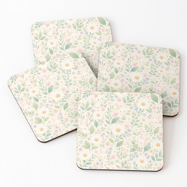 Item preview, Cute Bunny in Daisy Garden Watercolor Pattern designed and sold by Skyrocketz.