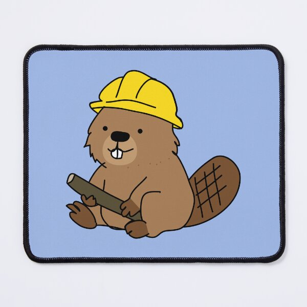 Item preview, construction worker beaver kawaii designed and sold by fluffyfamcraft.