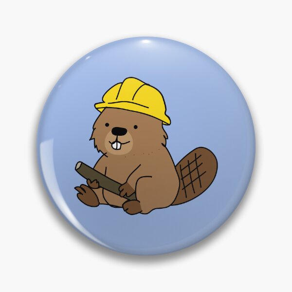 Item preview, construction worker beaver kawaii designed and sold by fluffyfamcraft.