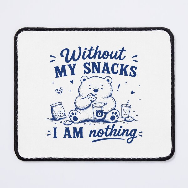 Item preview, Without My Snacks I Am Nothing, Funny Bear Foodie Quote, Vintage Retro Snacking Humor, Cute Snack Lover Gift designed and sold by Quiajia.