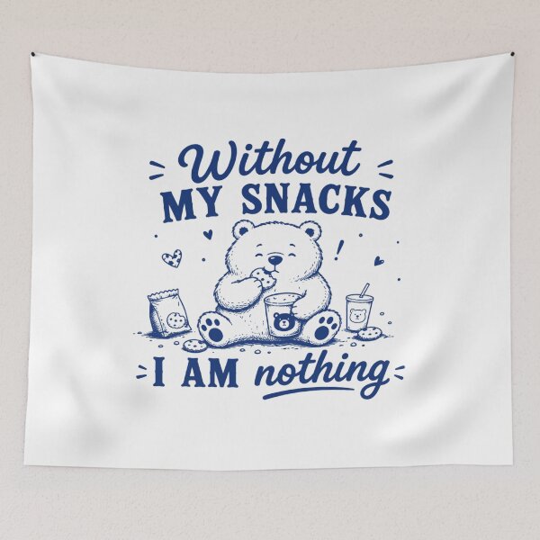 Item preview, Without My Snacks I Am Nothing, Funny Bear Foodie Quote, Vintage Retro Snacking Humor, Cute Snack Lover Gift designed and sold by Quiajia.
