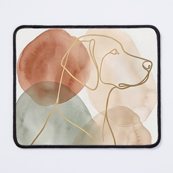 Item preview, Boho Dog Line Art Watercolor Portrait - Terracotta Sage Gold Minimalist Print designed and sold by ArtEngineer77.
