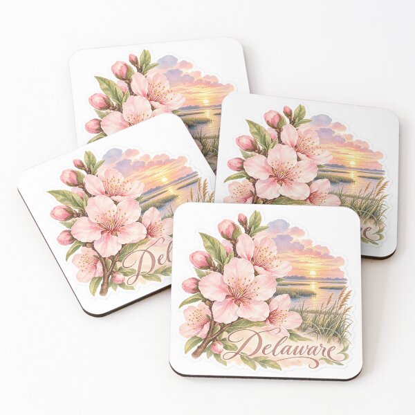 Item preview, Delaware Peach Blossoms Coastal Marsh designed and sold by Whimspired By Paxx.