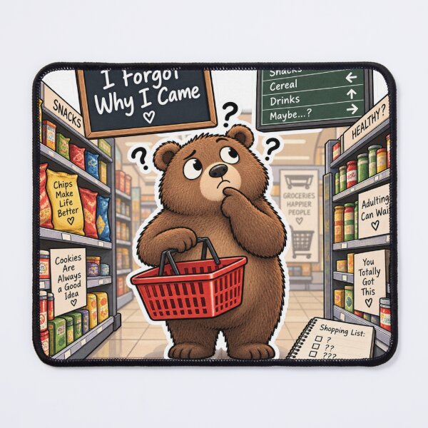 Item preview, I Forgot Why I Came Funny Confused Bear designed and sold by Genzfirevibes.