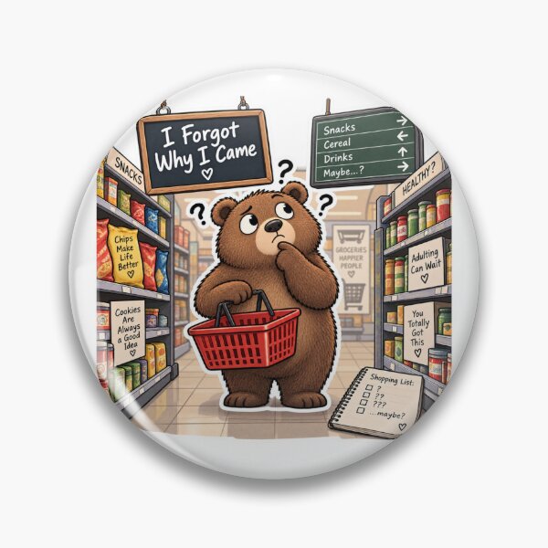 Item preview, I Forgot Why I Came Funny Confused Bear designed and sold by Genzfirevibes.