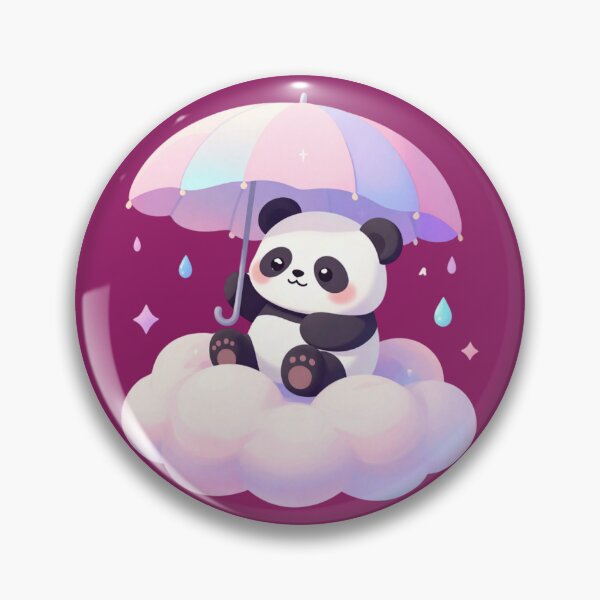 Item preview, baby panda floating on a giant cotton-candy cloud designed and sold by HoneyBlizz.