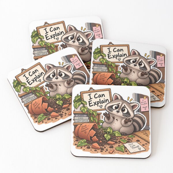 Item preview, I Can Explain Funny Raccoon Plant Chaos designed and sold by Genzfirevibes.