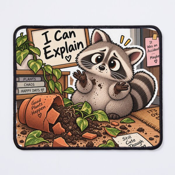 Item preview, I Can Explain Funny Raccoon Plant Chaos designed and sold by Genzfirevibes.