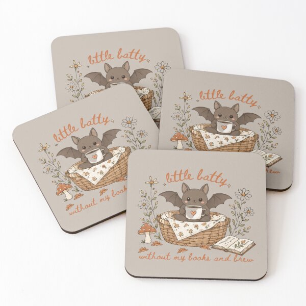 Item preview, Books and Coffee Cute Bat Reading Love to Read Fall Bookish designed and sold by Forevermore.