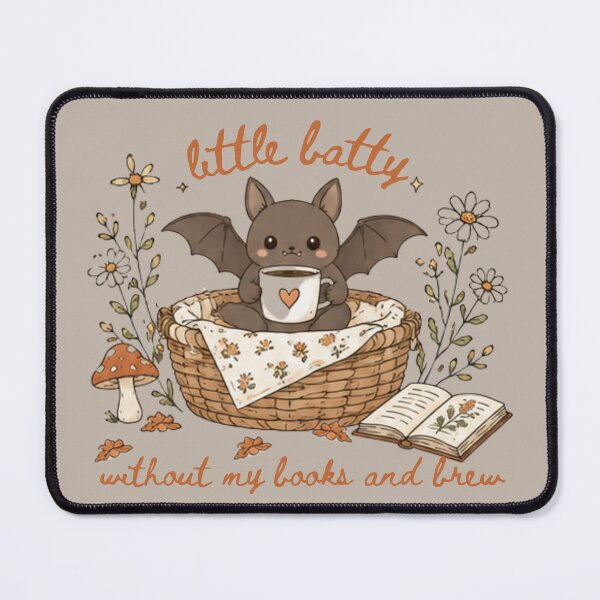 Item preview, Books and Coffee Cute Bat Reading Love to Read Fall Bookish designed and sold by Forevermore.