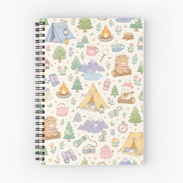 Item preview, Cute Camping Bear & Forest Adventure Pattern designed and sold by Skyrocketz.