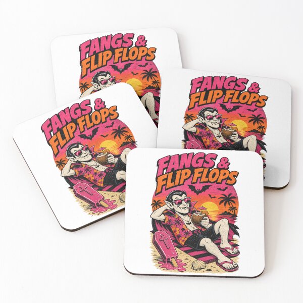 Item preview, Fangs & Flip Flops Vampire Beach Shirt | Funny Retro Summerween Dracula designed and sold by Simon-art-land.