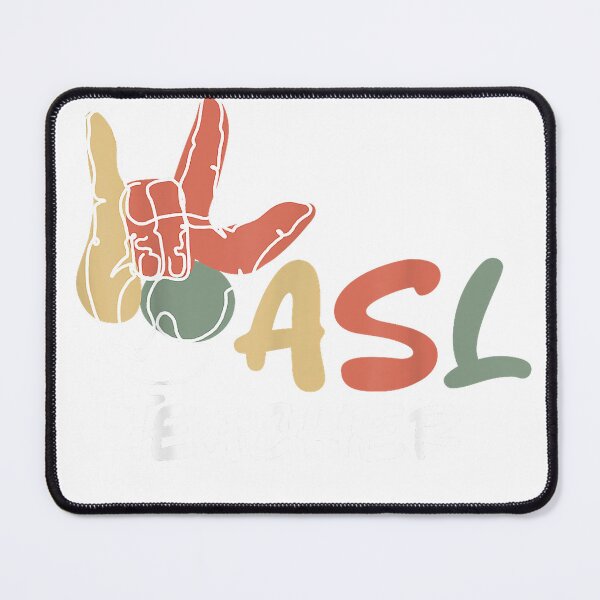Item preview, ASL Sign Language Teacher Retro Fingerspelling T-Shirt designed and sold by MaLhari-Market.