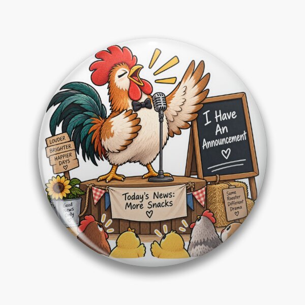 Item preview, I Have An Announcement Funny Rooster Chicken designed and sold by Genzfirevibes.