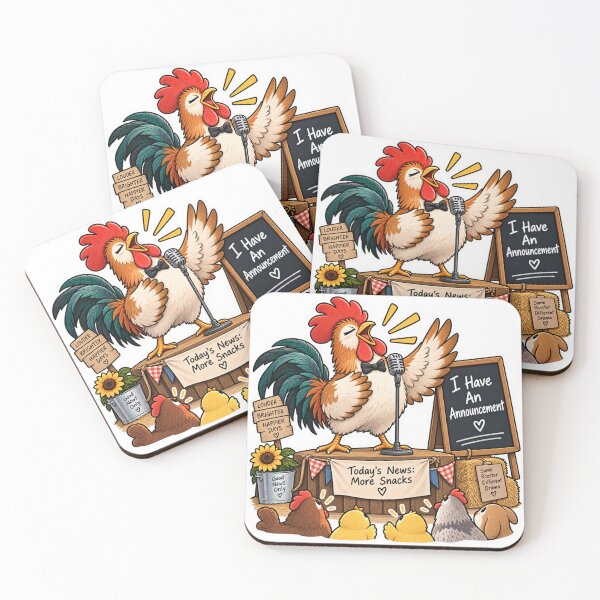 Item preview, I Have An Announcement Funny Rooster Chicken designed and sold by Genzfirevibes.