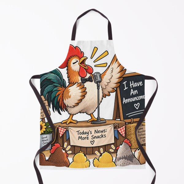 Item preview, I Have An Announcement Funny Rooster Chicken designed and sold by Genzfirevibes.