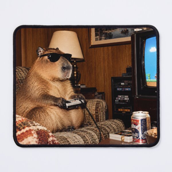 Item preview, Retro Capybara Playing Video Games designed and sold by hamriexport.