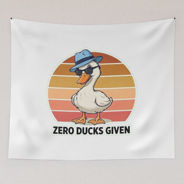 Item preview, Zero Ducks Given" Retro Funny Graphic T-Shirt | Vintage Sunset Design designed and sold by Wildlife Wonders.