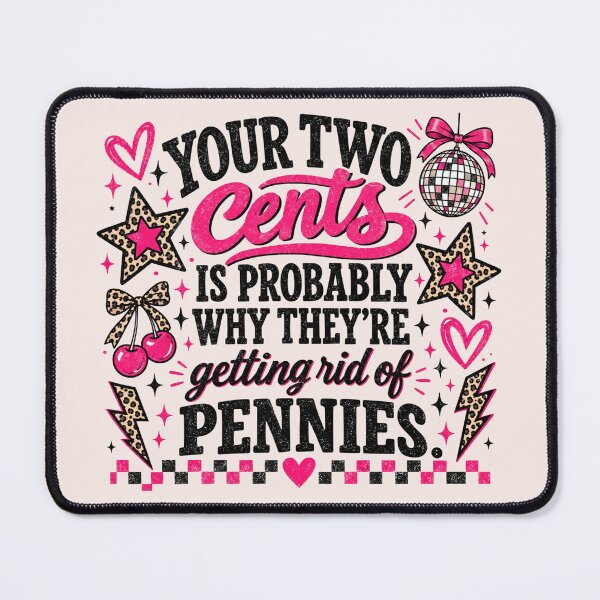 Item preview, Your Two Cents, Funny Sarcastic Quote About Getting Rid of Pennies, Retro Checker Leopard, Rude Humor Gift for Women designed and sold by Quiajia.