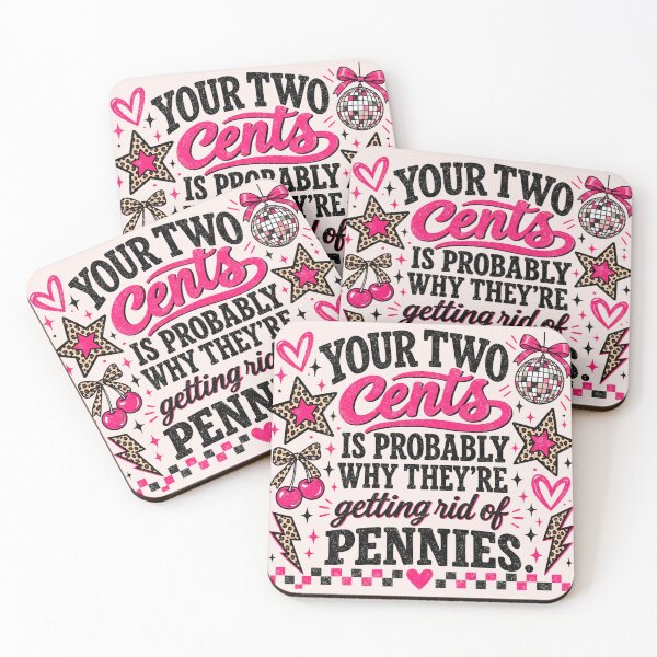 Item preview, Your Two Cents, Funny Sarcastic Quote About Getting Rid of Pennies, Retro Checker Leopard, Rude Humor Gift for Women designed and sold by Quiajia.