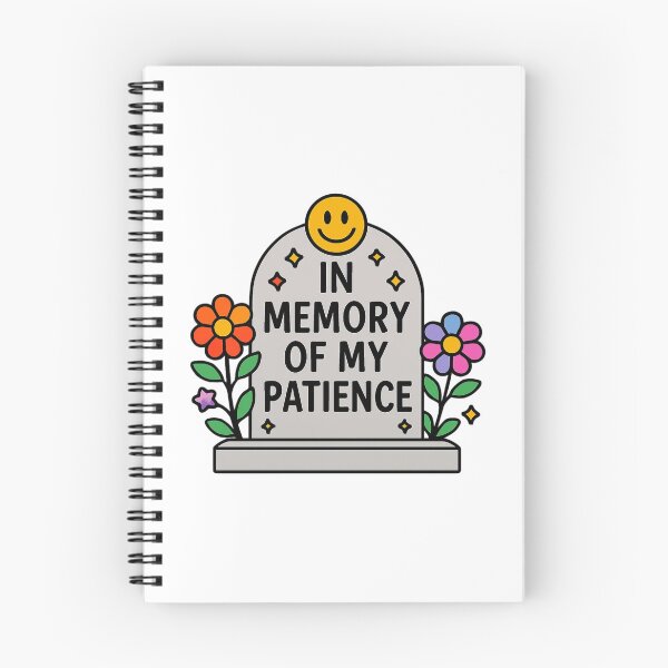 Item preview, In Memory Of My Patience Retro Tombstone Smiley Face Graphic designed and sold by FestivityFinds.