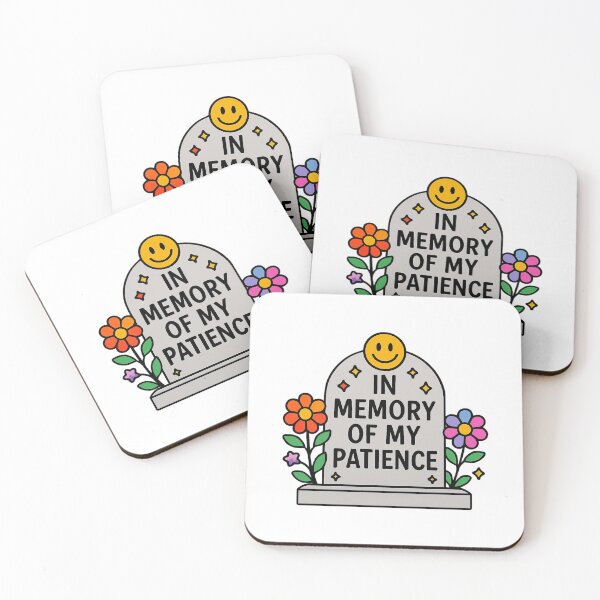 Item preview, In Memory Of My Patience Retro Tombstone Smiley Face Graphic designed and sold by FestivityFinds.