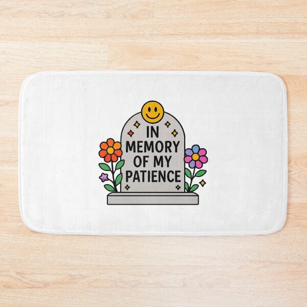Item preview, In Memory Of My Patience Retro Tombstone Smiley Face Graphic designed and sold by FestivityFinds.