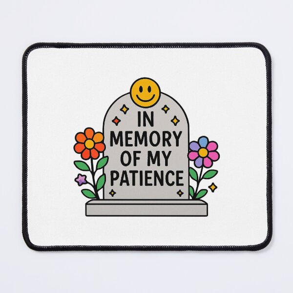 Item preview, In Memory Of My Patience Retro Tombstone Smiley Face Graphic designed and sold by FestivityFinds.